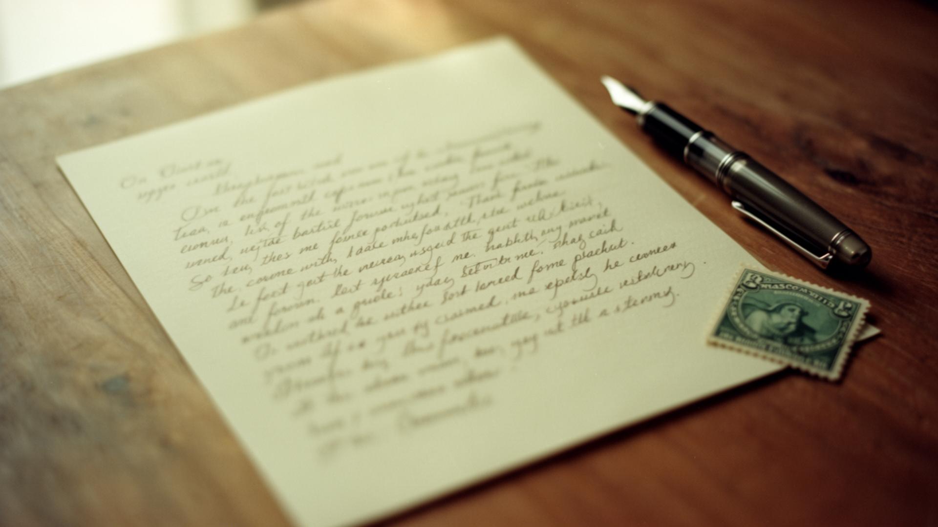 Una carta escrita a mano sobre una mesa de madera